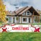 Merry Christmas Banner New Year Fence Sign Outdoor Garden Decor